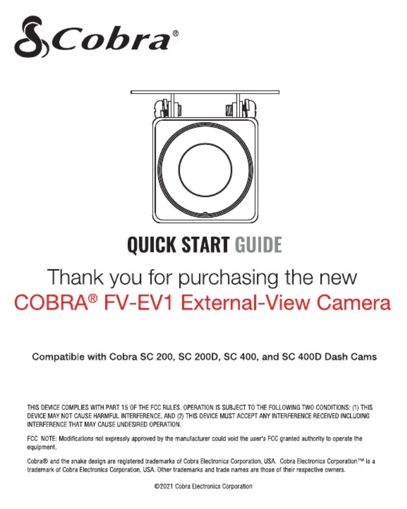 Page 1 de la notice Mode d'emploi Cobra FV-CV1