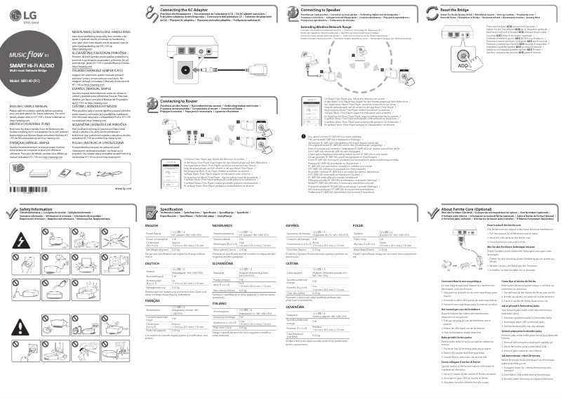 Page n°1 - Manuel utilisateur LG MR140