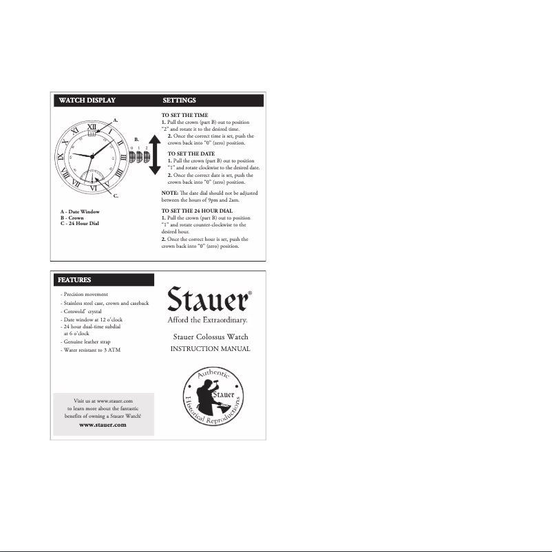 Page n°1 - Manuel utilisateur Stauer 35604