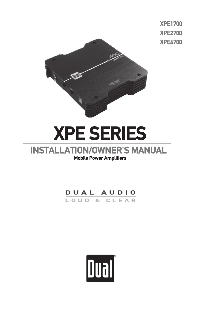 Page n°1 - Manuel utilisateur Dual XPE1700