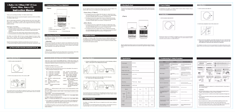 Page n°1 - Manuel utilisateur Rokinon Digital Photo 300M-MFT-BK