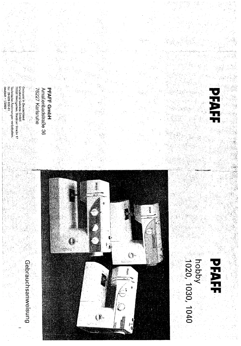 Page 1 de la notice Manuel utilisateur Pfaff Hobby 1030