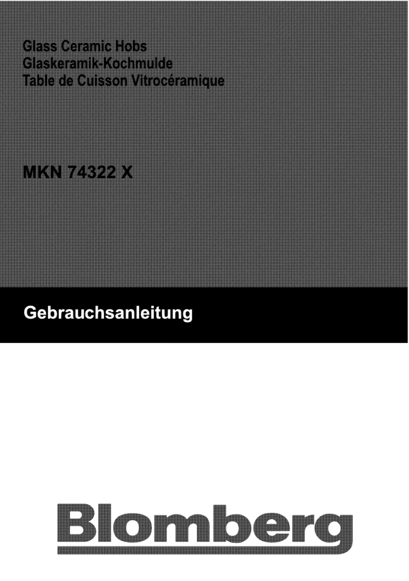 Page n°1 - Manuel utilisateur Blomberg MKN 74322 X