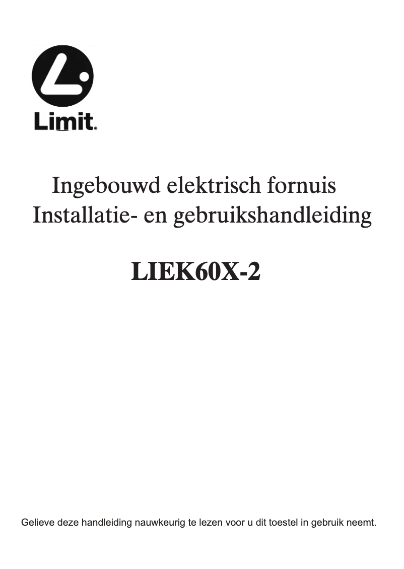 Page n°1 - Manuel utilisateur Limit LIEK60-2