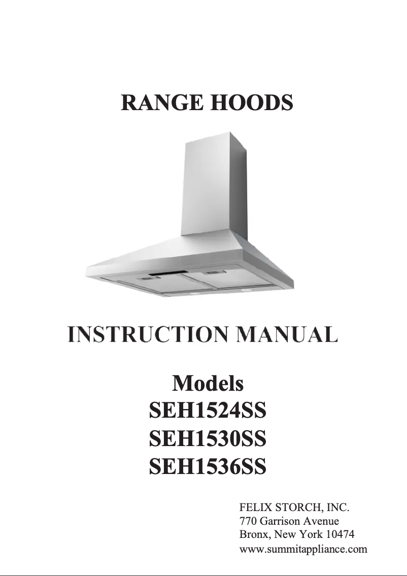 Page 1 de la notice Manuel utilisateur Summit SEH1536SS