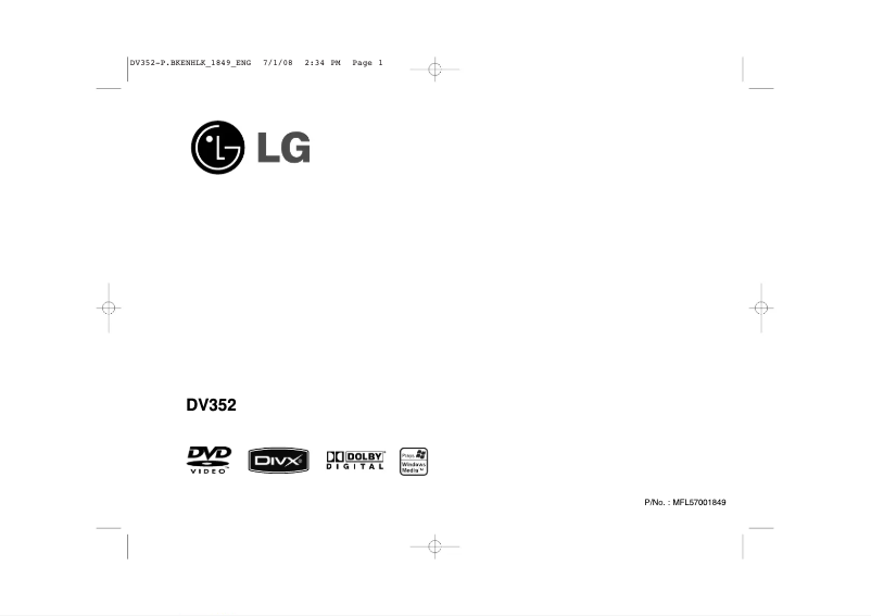 Page n°1 - Manuel utilisateur LG DV352
