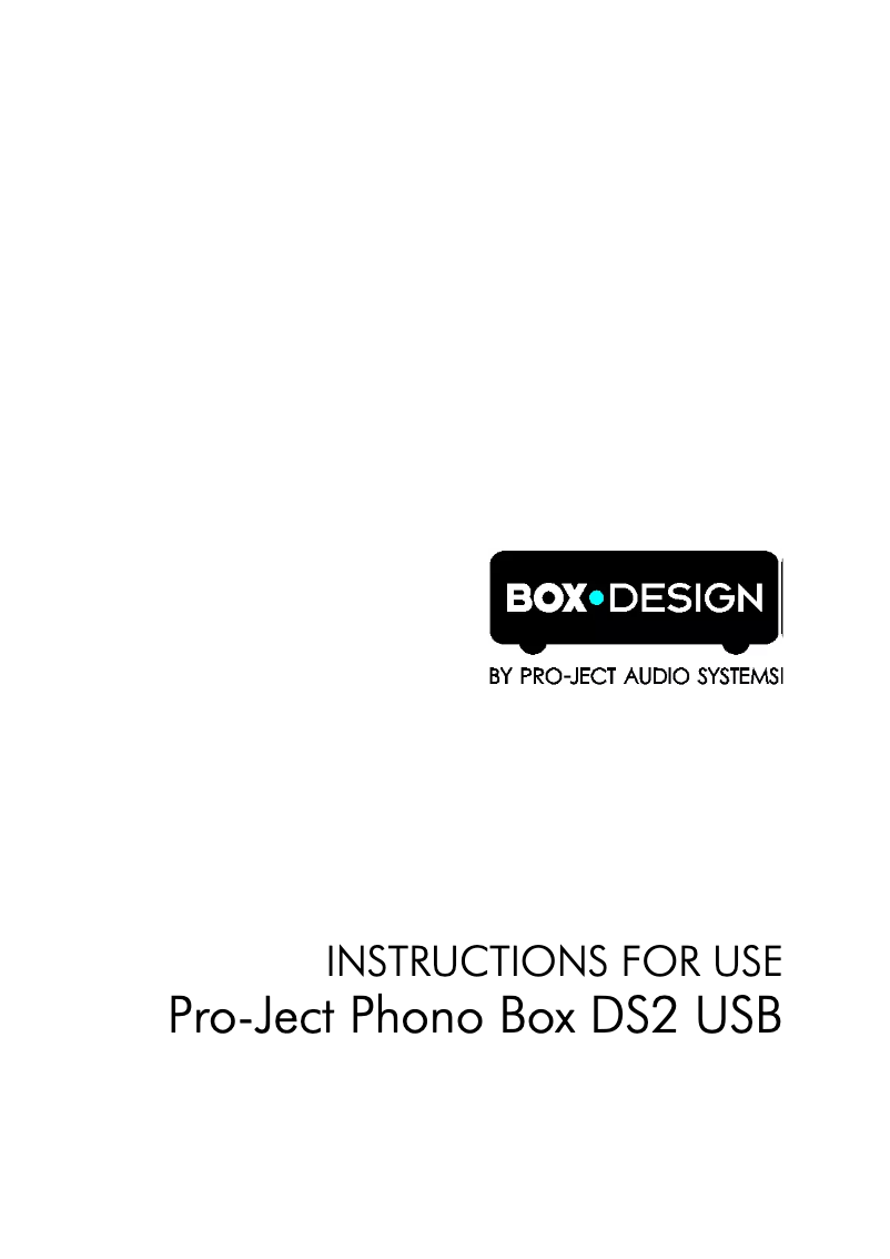 Page n°1 - Manuel utilisateur Pro-Ject Phono Box DS2 USB