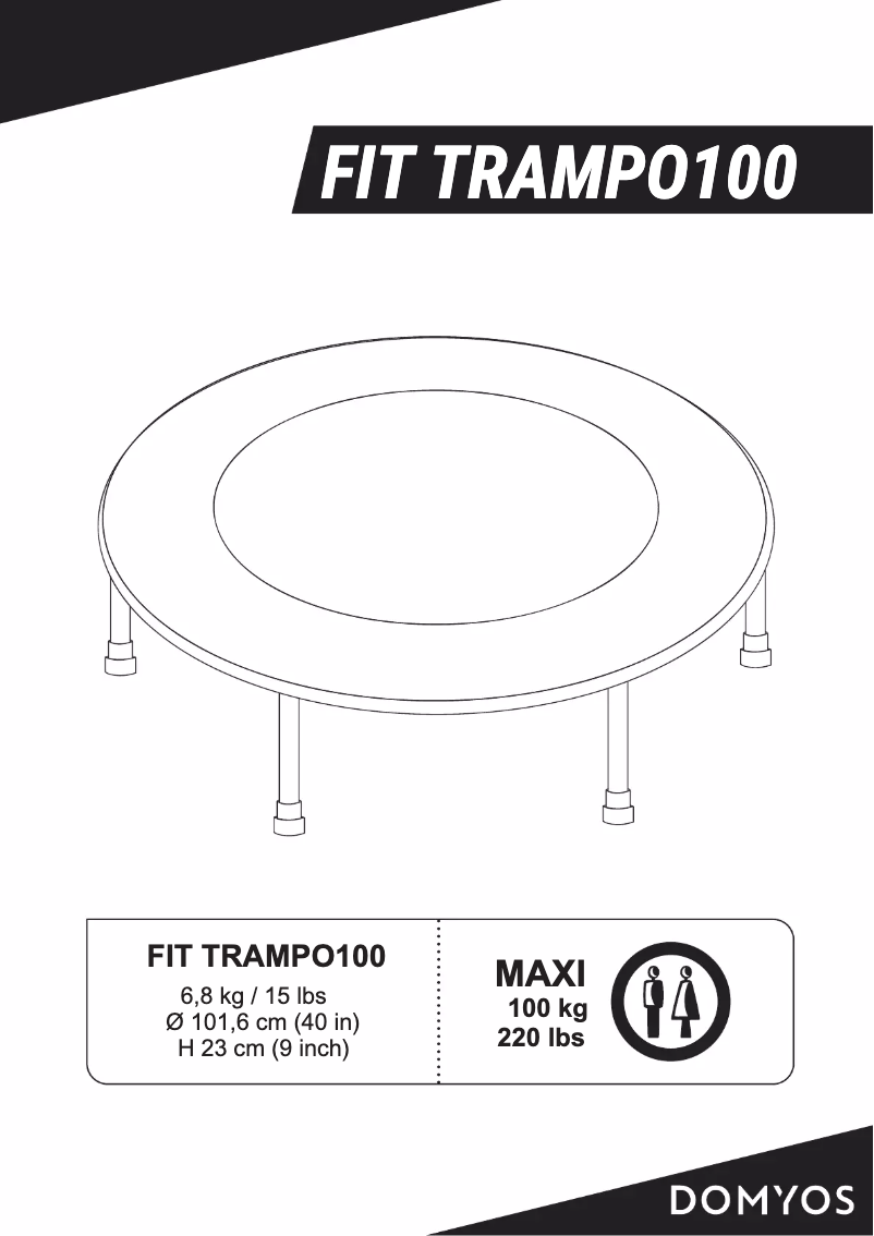 Page 1 de la notice Manuel utilisateur Domyos Fit Trampo 100