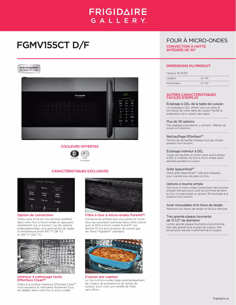Image de la première page du manuel de l'appareil FGMV155CTF