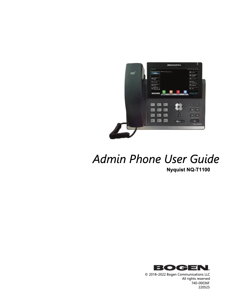 Page n°1 - Manuel utilisateur Bogen NQ-T2000
