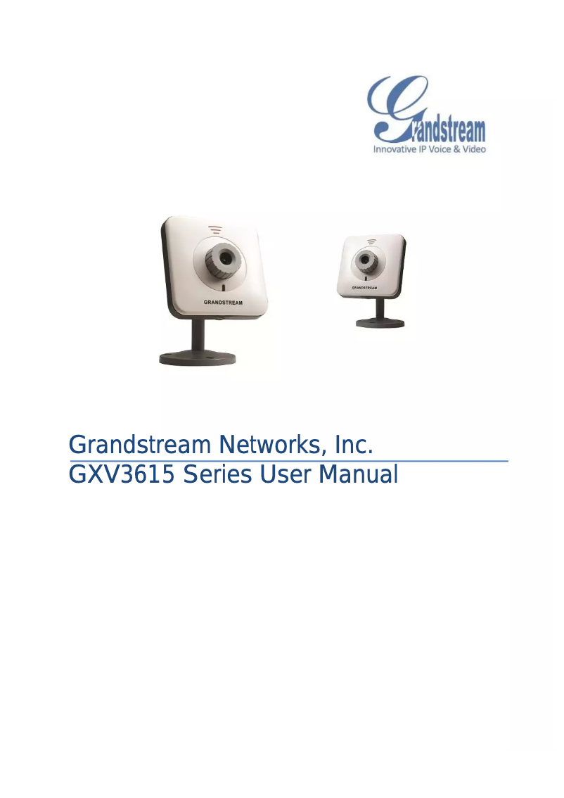 Page n°1 - Manuel utilisateur Grandstream GXV-3615