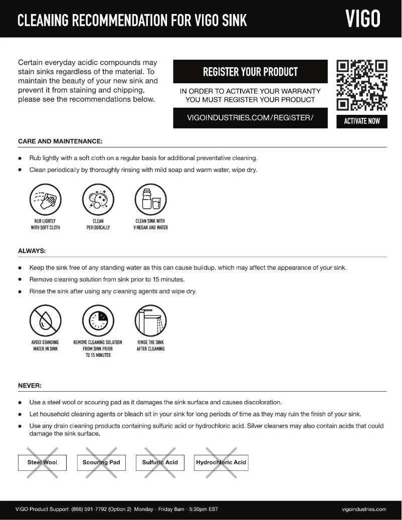 Page n°1 - Manuel utilisateur Vigo Mercer VGR3620CK1