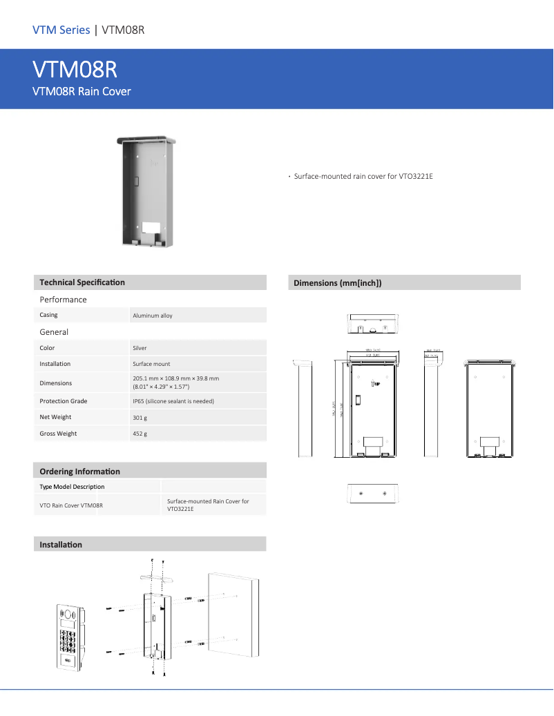 Image de la première page du manuel de l'appareil VTM08R