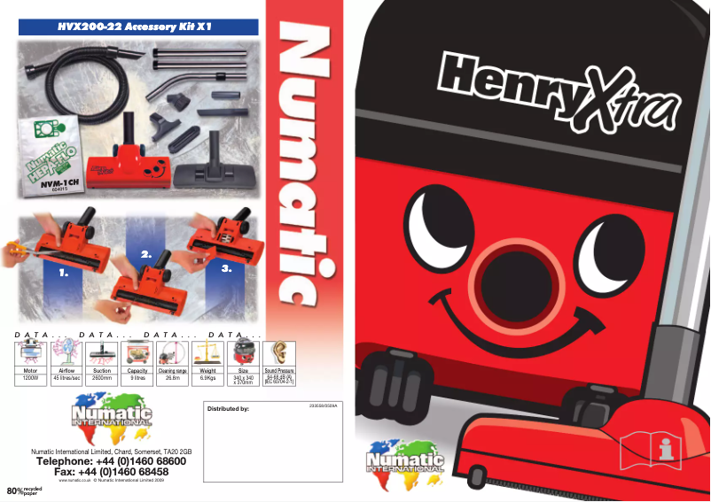 Page 1 de la notice Manuel utilisateur Numatic HVX-200-22