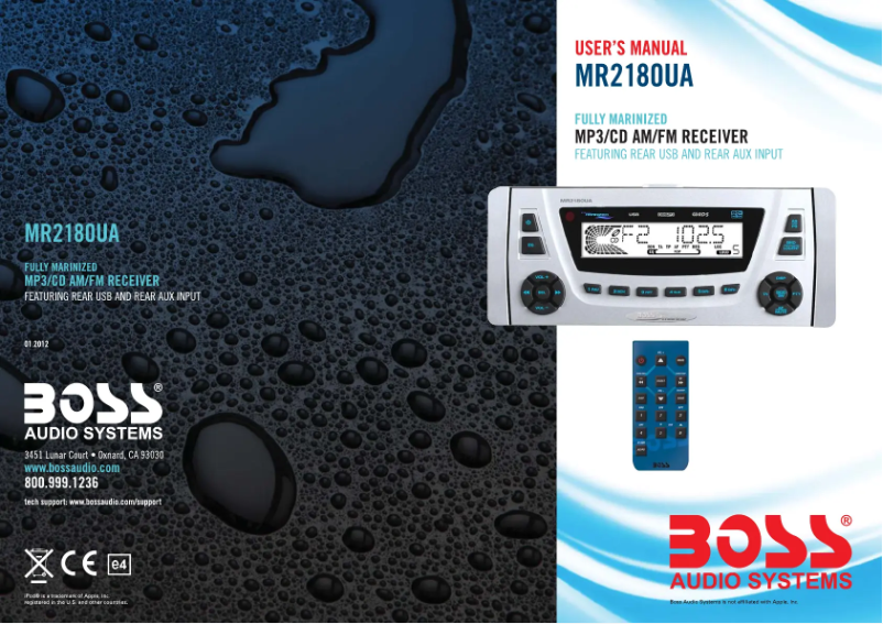Page n°1 - Manuel utilisateur Boss MR2180UA