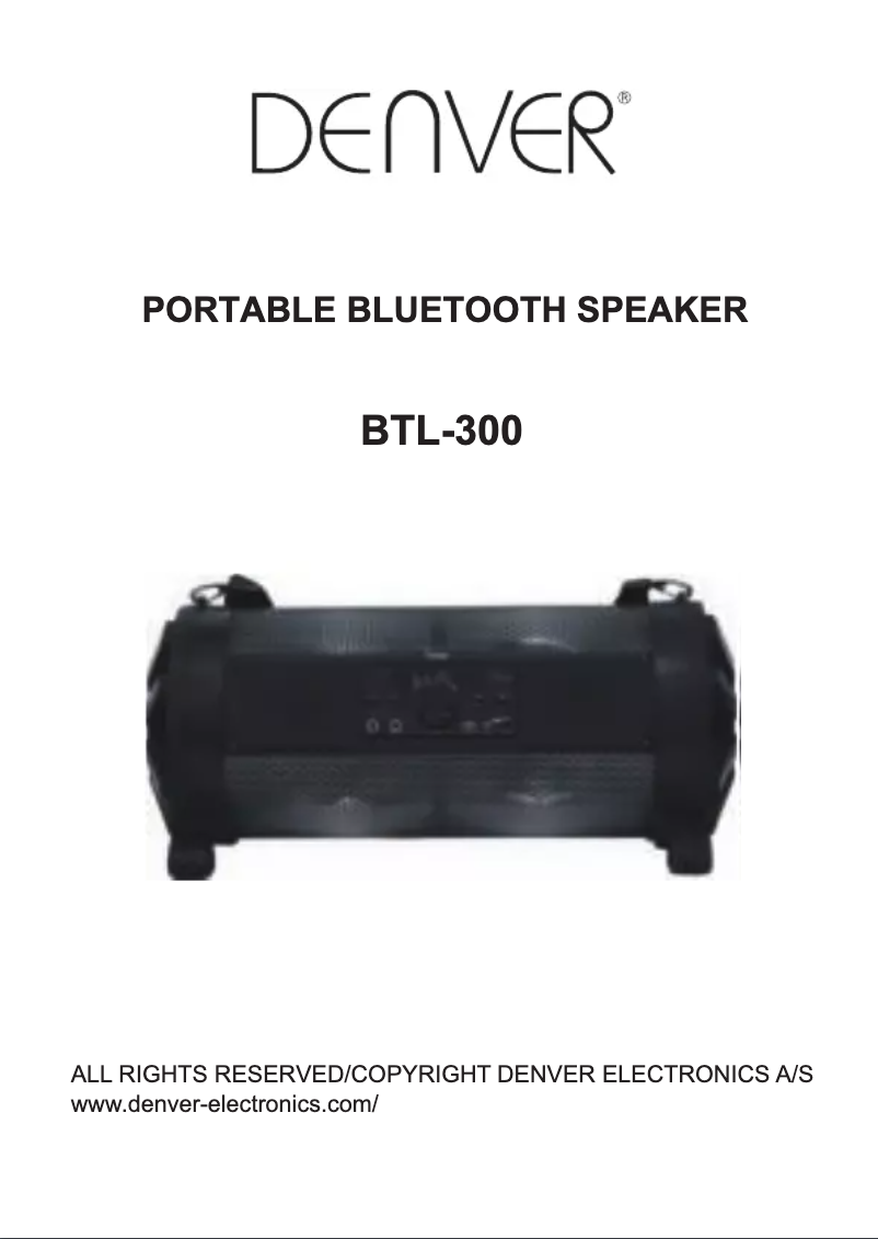 Page 1 de la notice Manuel utilisateur Denver BTL-300