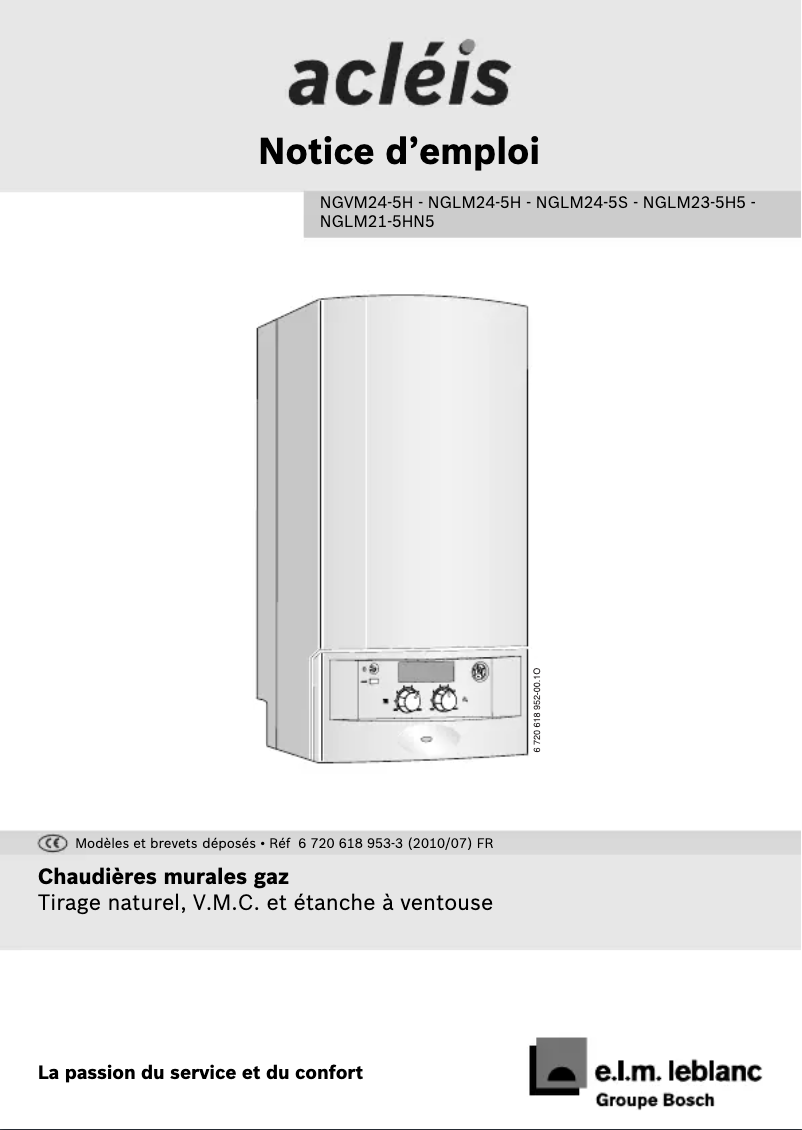 Page 1 de la notice Manuel utilisateur e.l.m. leblanc Acléis NGLM21-5HN5