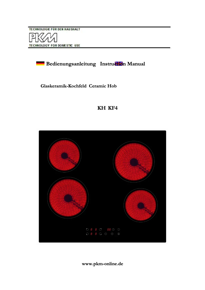 Page 1 de la notice Manuel utilisateur PKM KH KF4