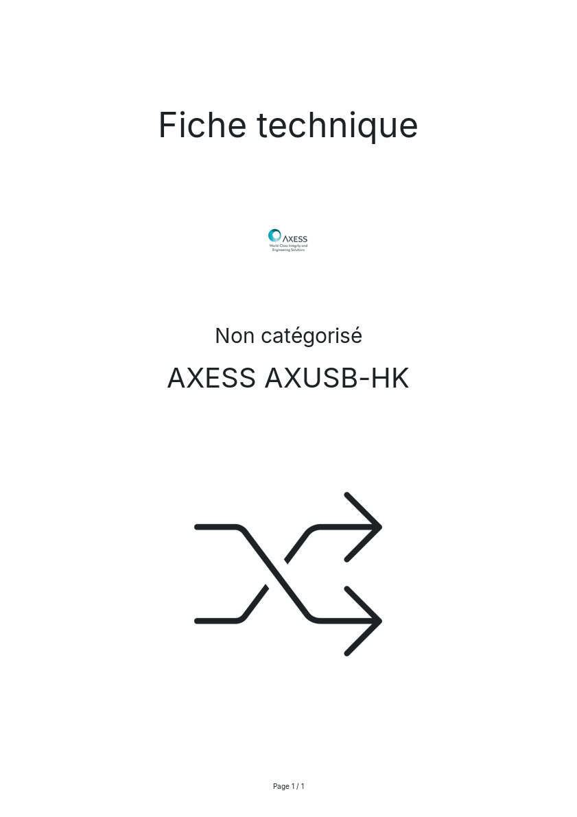 Image de la première page du manuel de l'appareil AXUSB-HK