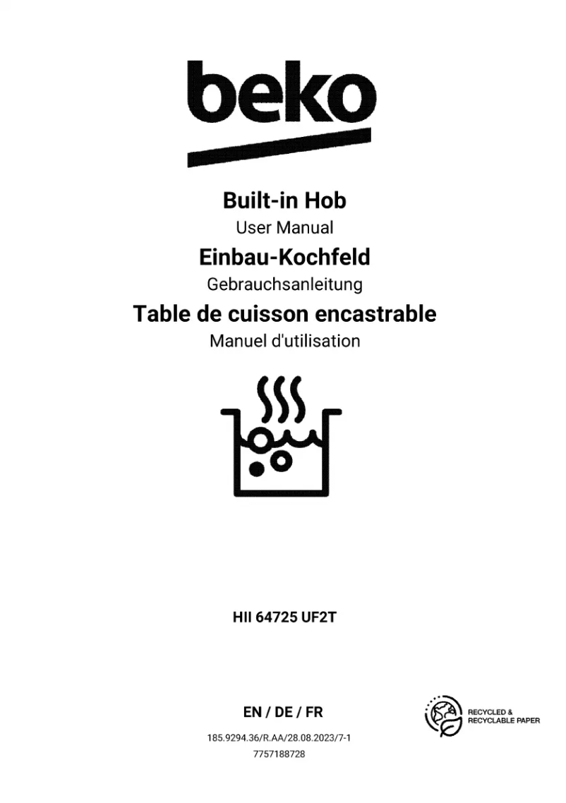 Image de la première page du manuel de l'appareil HII 64725 UF2T