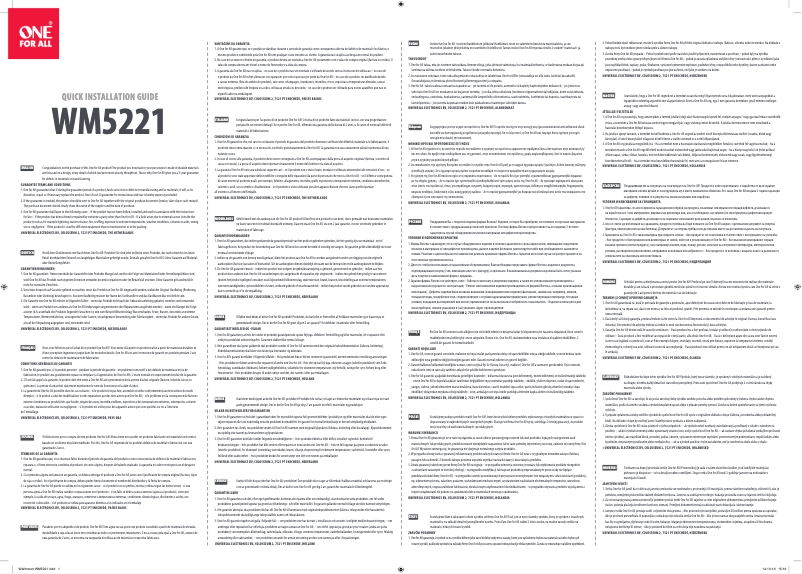 Page 1 de la notice Manuel utilisateur One for all WM 5221