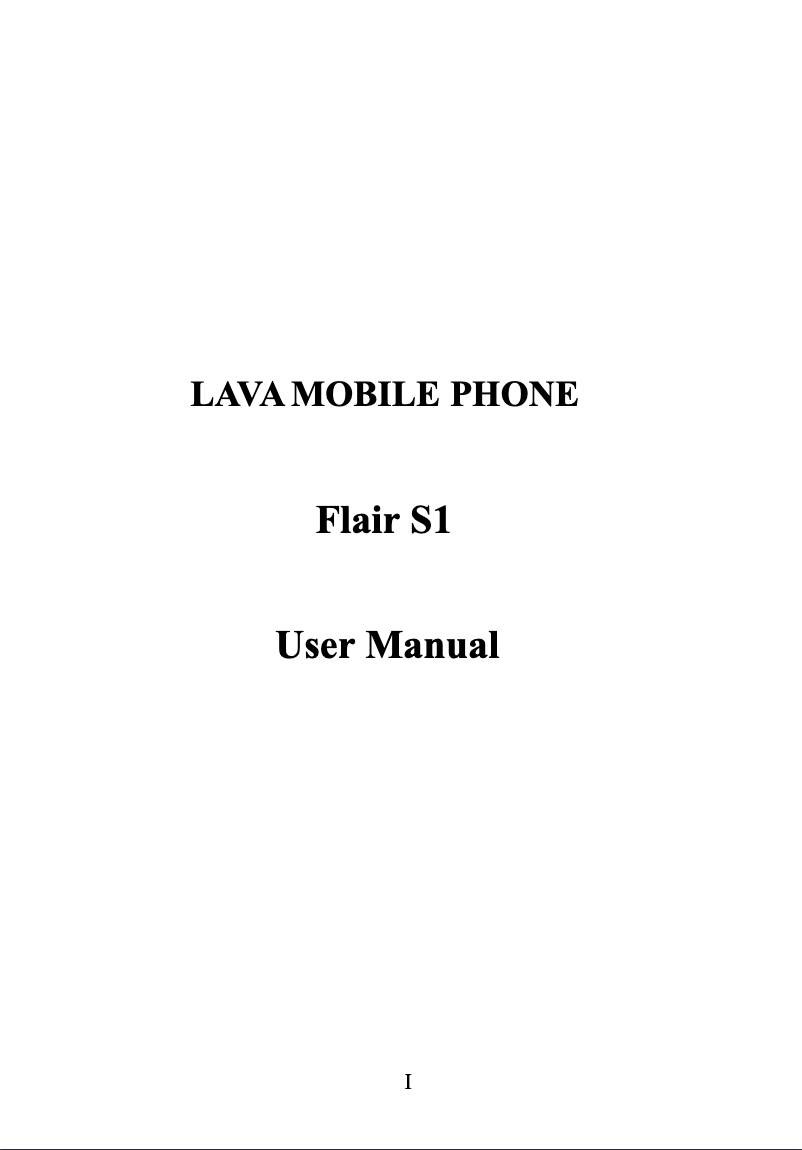 Page 1 de la notice Manuel utilisateur Lava Flair S1