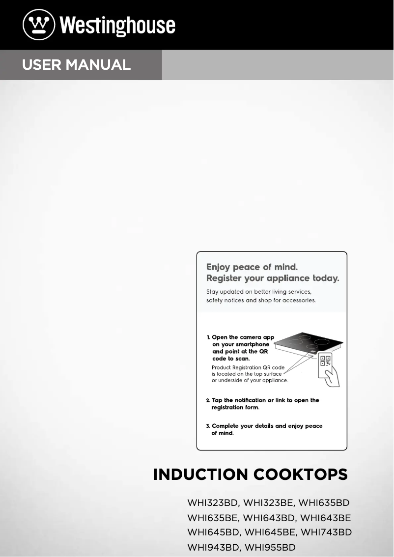 Page 1 de la notice Manuel utilisateur Westinghouse WHI645BE