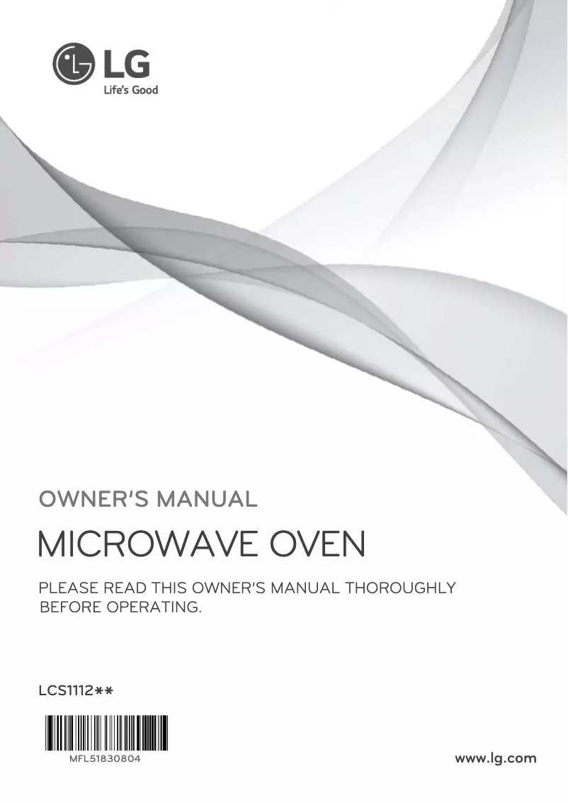 Page 1 de la notice Manuel utilisateur LG LCS1112ST