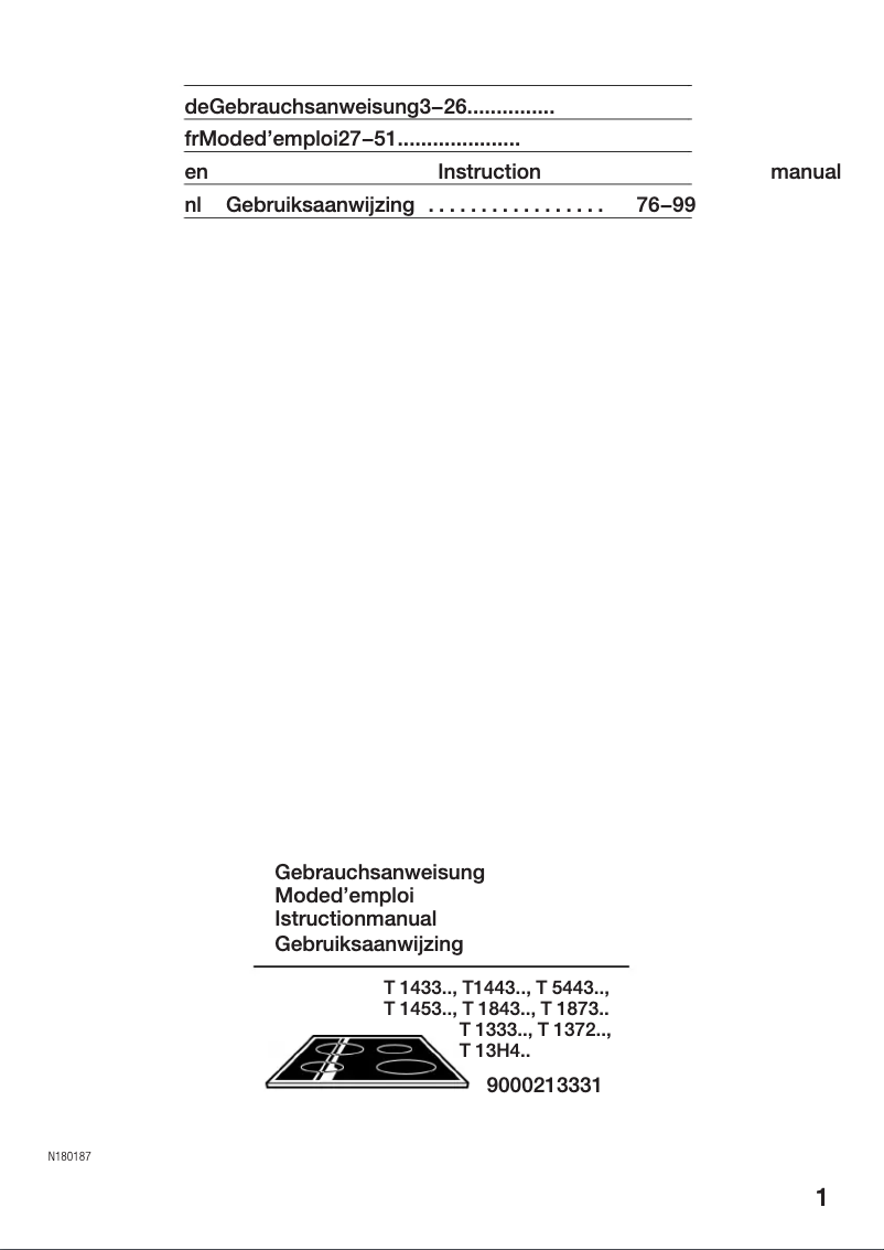 Page 1 de la notice Manuel utilisateur Neff T 13H4 N0