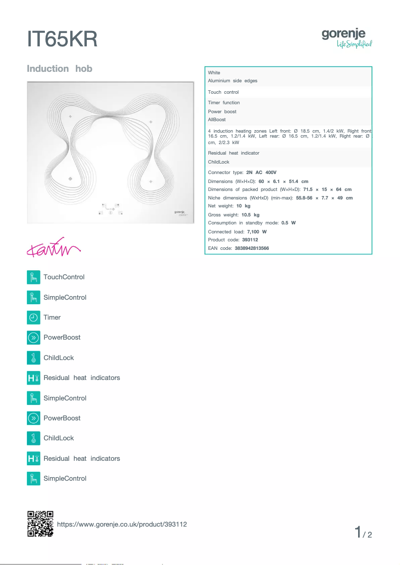 Image de la première page du manuel de l'appareil IT65KR