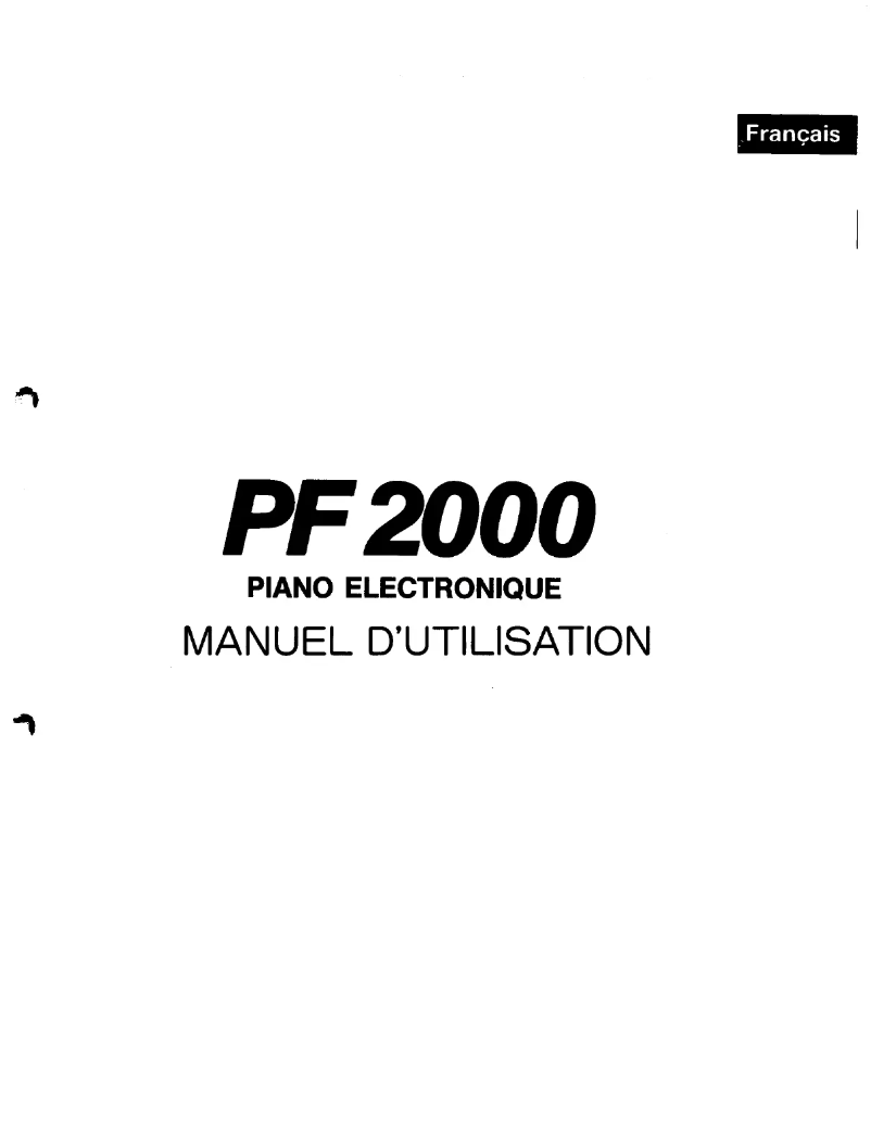 Page 1 de la notice Manuel utilisateur Yamaha PF2000