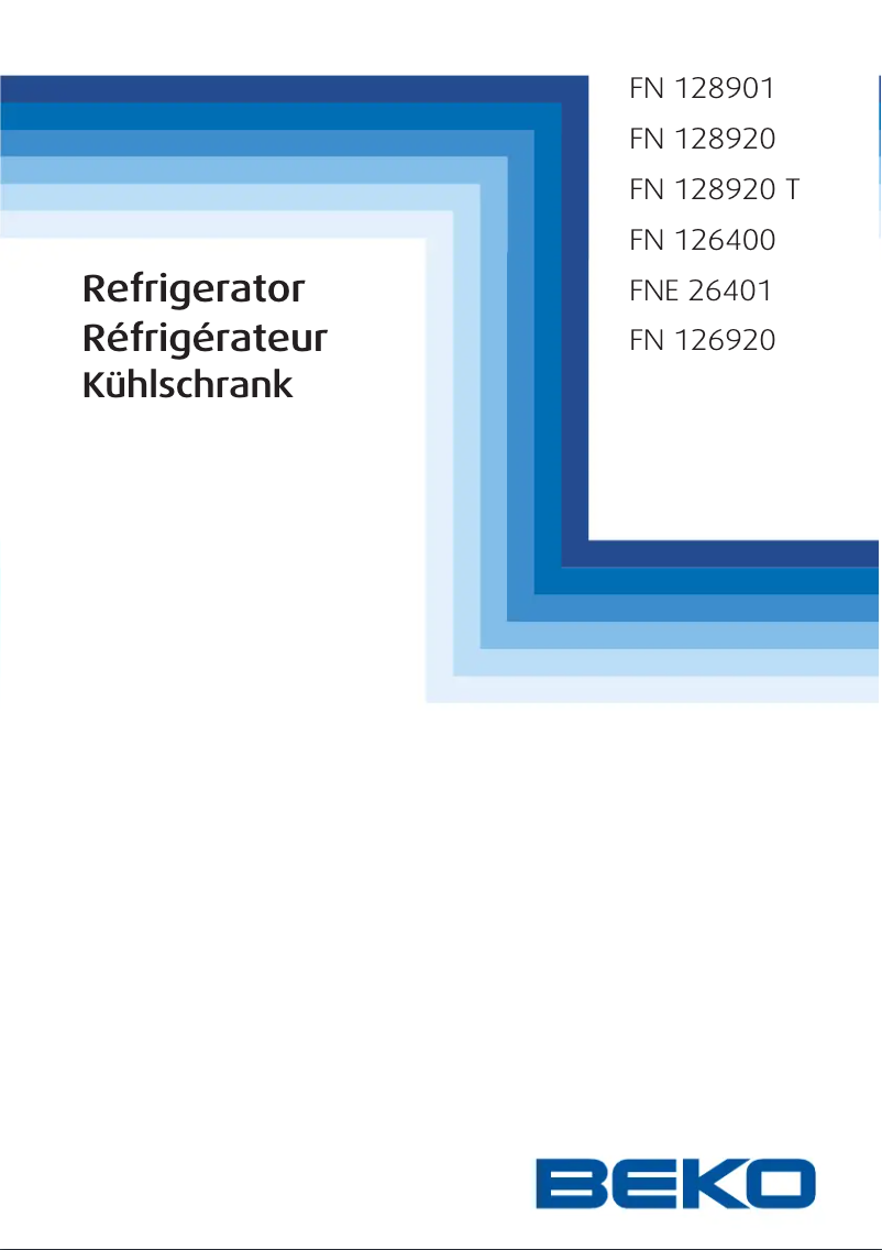 Page n°1 - Manuel utilisateur Beko FN 126920