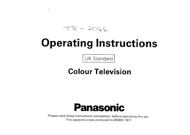 Imagen de la primera página del manual del dispositivo TX-2044