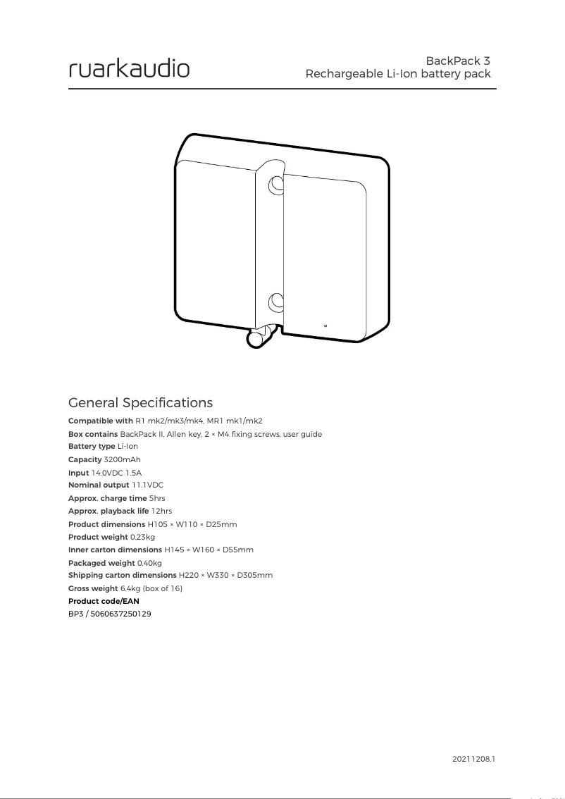 Imagen de la primera página del manual del dispositivo BackPack 3