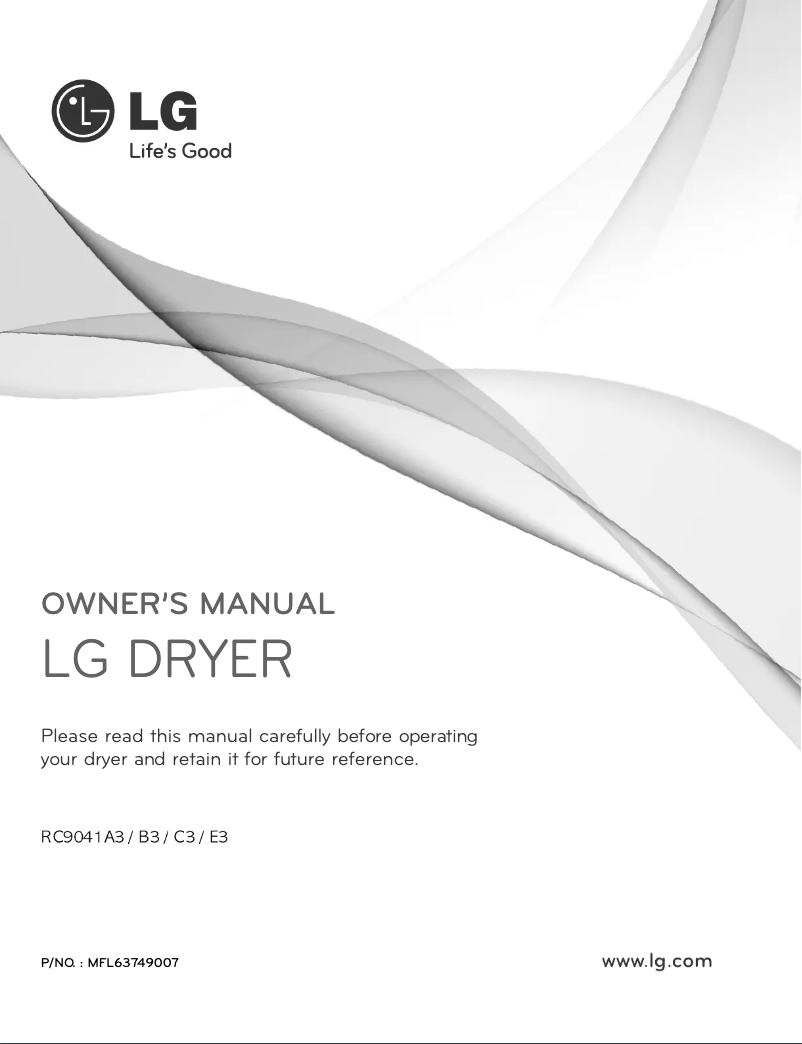 Page 1 de la notice Manuel utilisateur LG RC9041C3