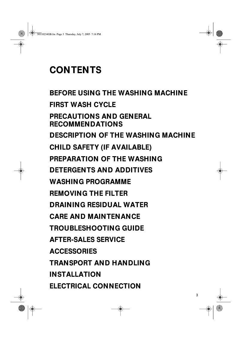 Page 1 de la notice Manuel utilisateur Whirlpool AWM 1404/4