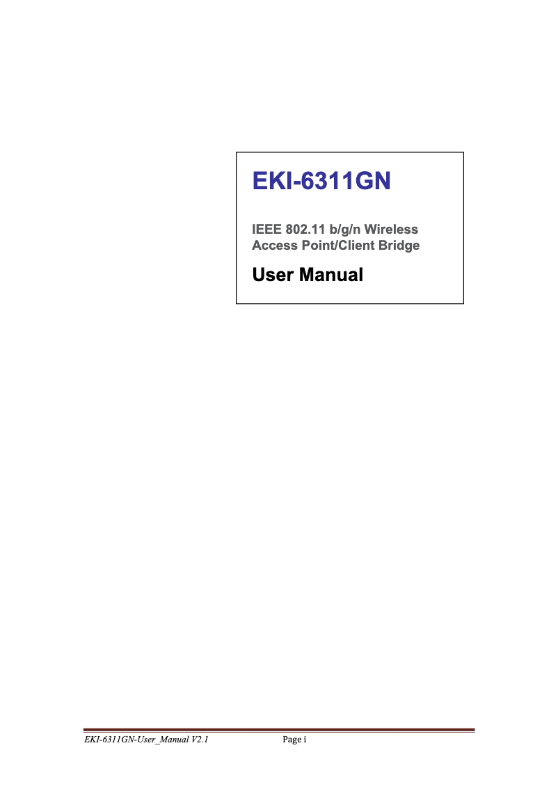Página 1 del manual Manual de usuario Advantech EKI-6311GN