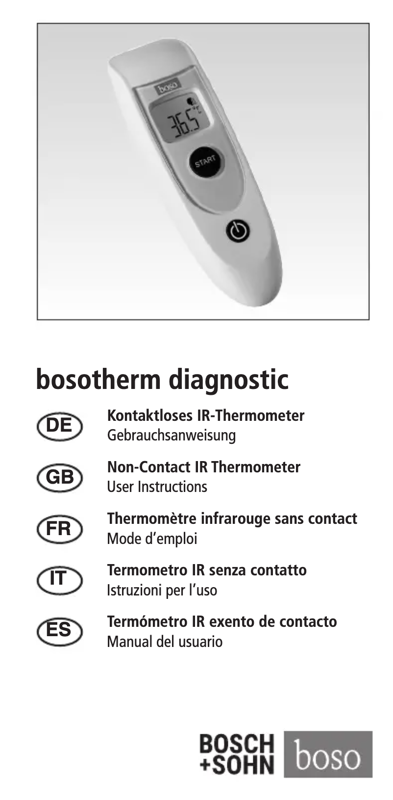 Image de la première page du manuel de l'appareil Bosotherm Diagnostic