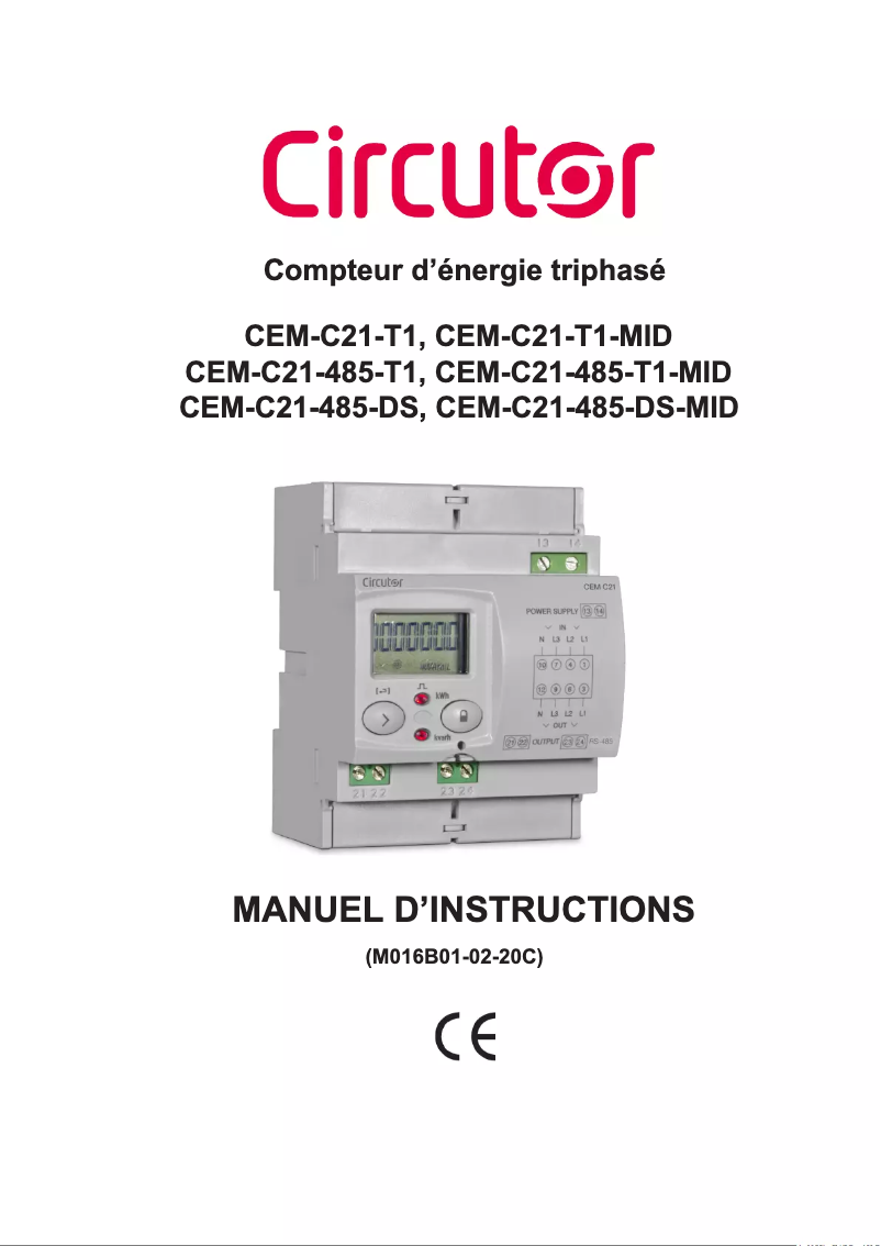 Page n°1 - Manuel utilisateur CIRCUTOR CEM-C21-T1