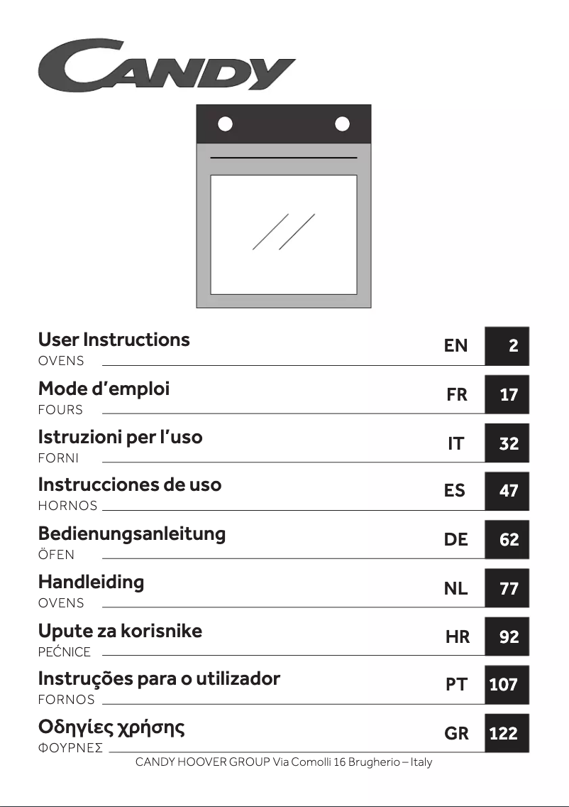 Page n°1 - Manuel utilisateur Candy FICDX676