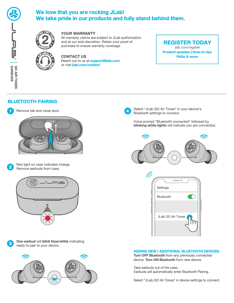 Imagen de la primera página del manual del dispositivo GO Air TONES
