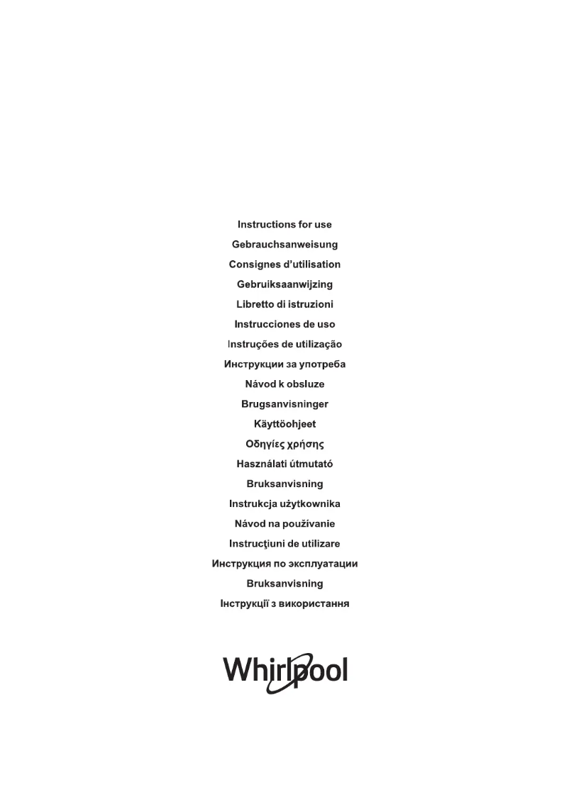 Page 1 de la notice Manuel utilisateur Whirlpool PACF29CO
