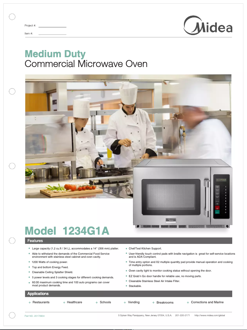 Page 1 de la notice Manuel utilisateur Midea 1234G1A