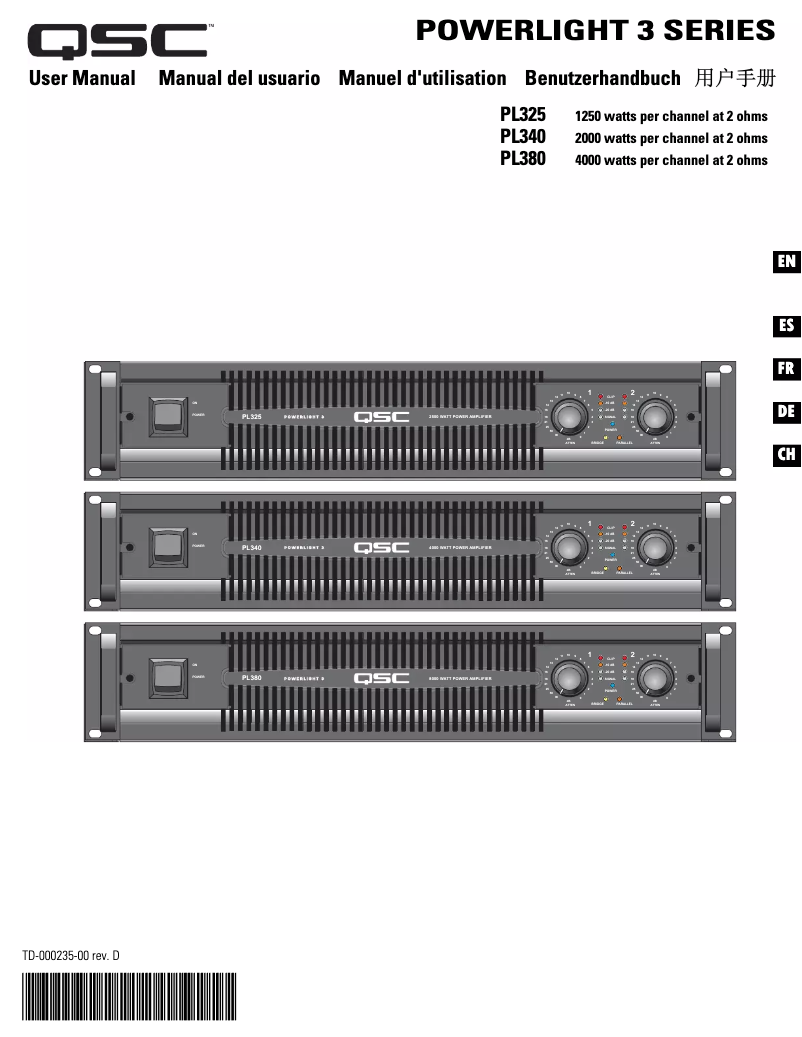 Imagen de la primera página del manual del dispositivo Powerlight PL380
