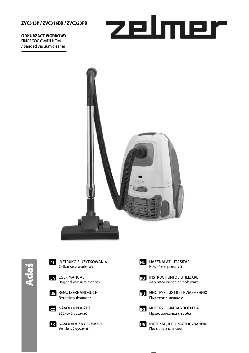 Image de la première page du manuel de l'appareil Adaś ZVC313P