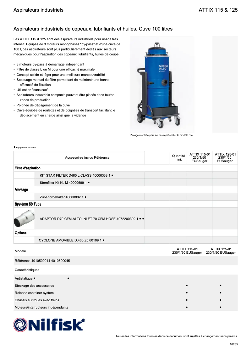 Image de la première page du manuel de l'appareil ATTIX 115-01