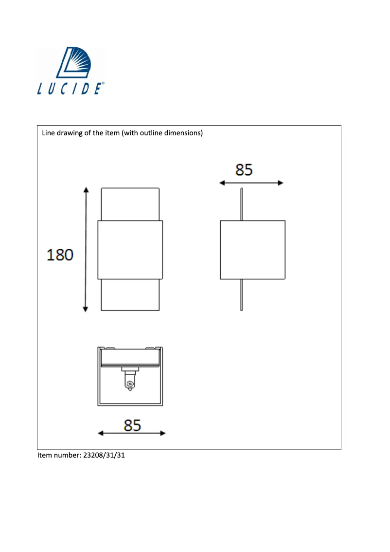 Page 1 de la notice Manuel utilisateur Lucide Cubo 23208/31/31