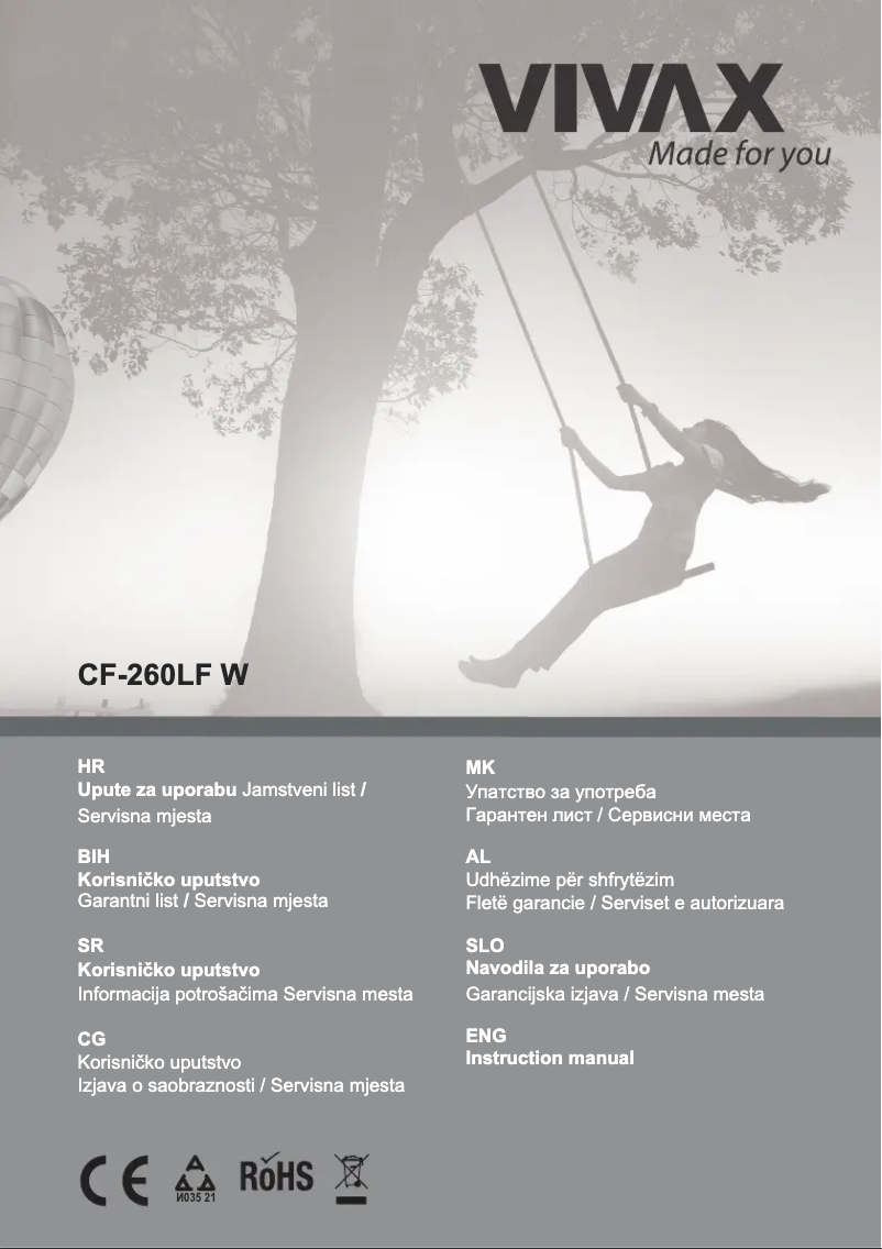 Page n°1 - Manuel utilisateur Vivax CF-260LF W