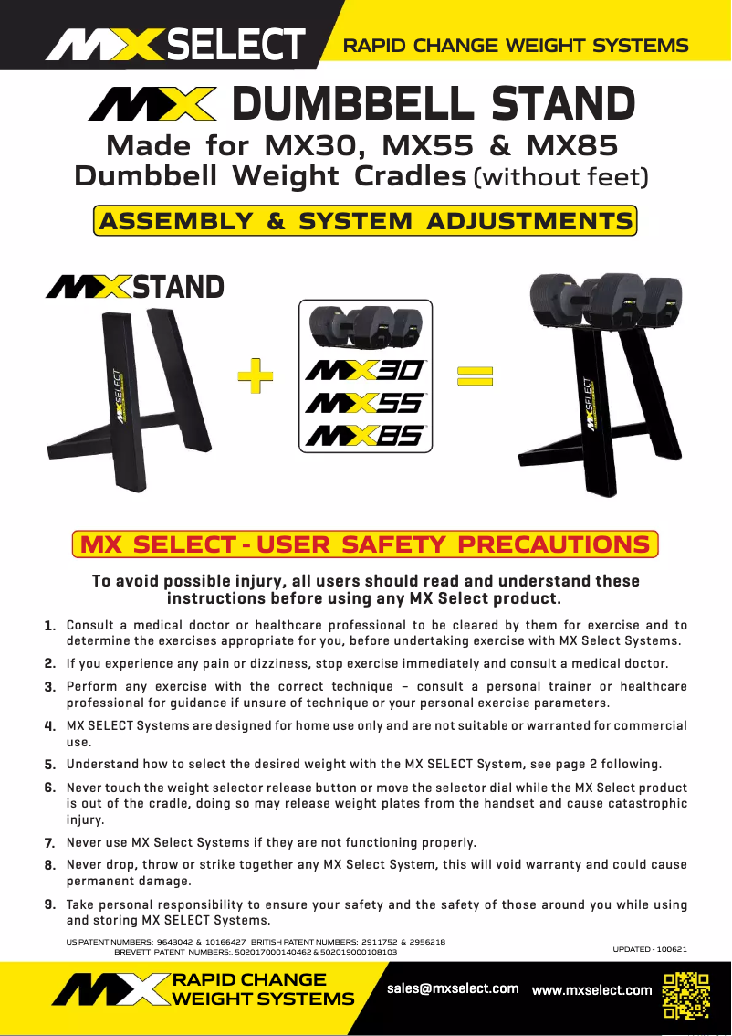 Image de la première page du manuel de l'appareil Dumbbell Stand
