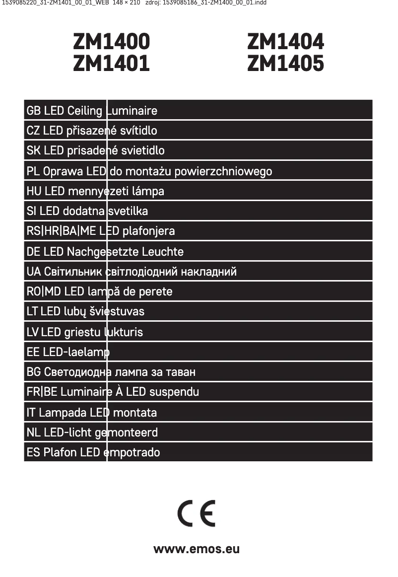 Page 1 de la notice Manuel utilisateur Emos ZM1401